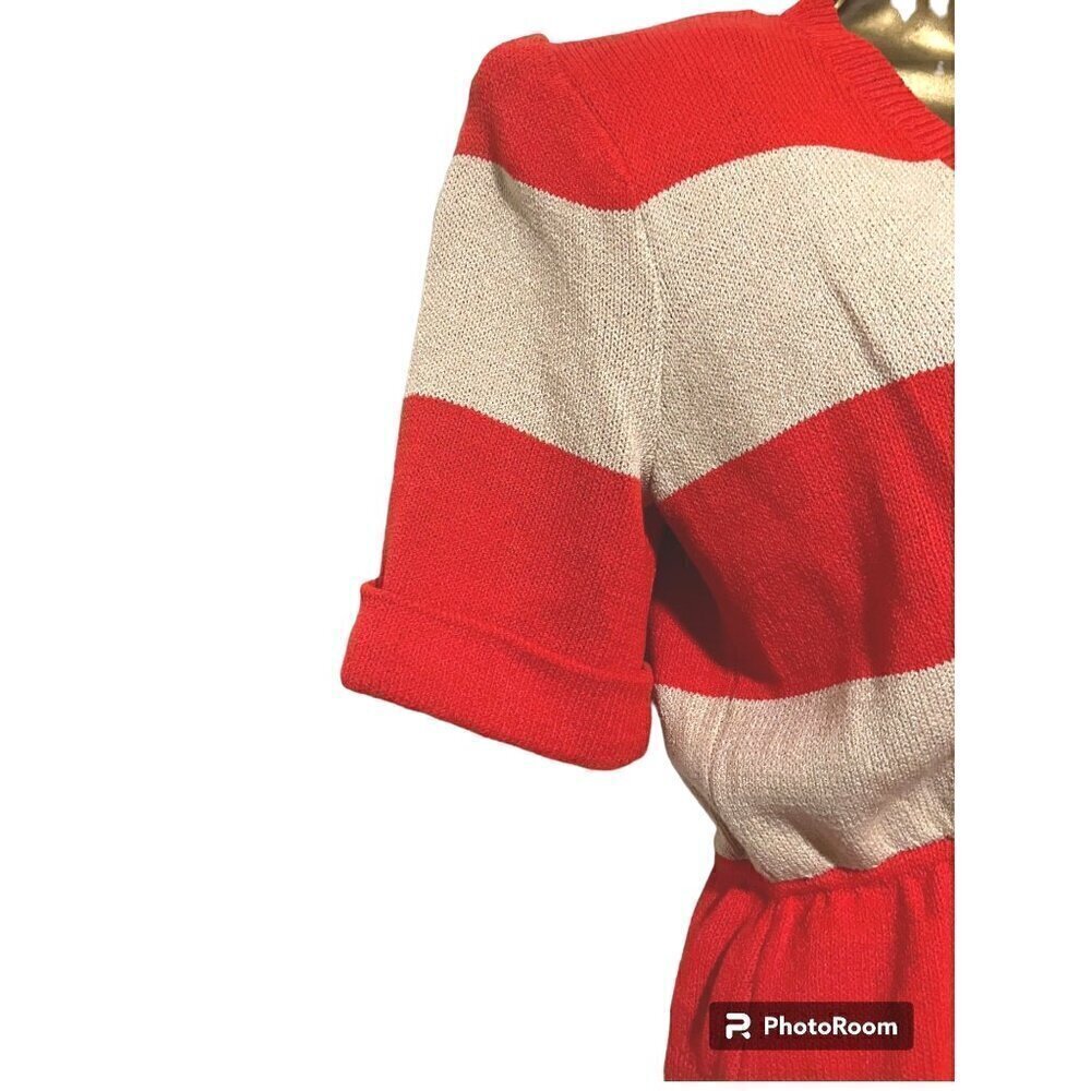 Vintage St John Two Piece Set 8 Pencil Skirt Peplum Sweater Capsule Resort - Picture 5 of 8
